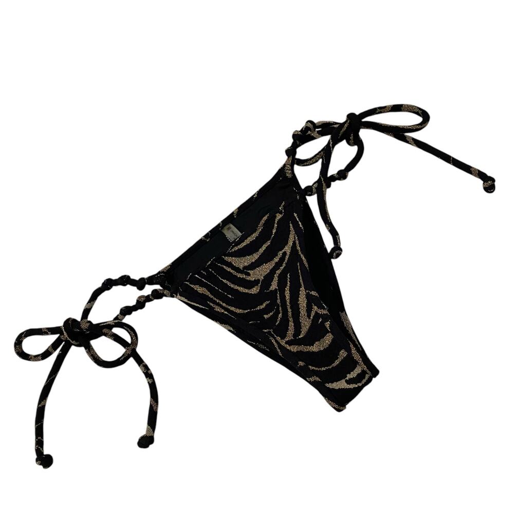 Devon Windsor Black and Tan Bikini Bottom